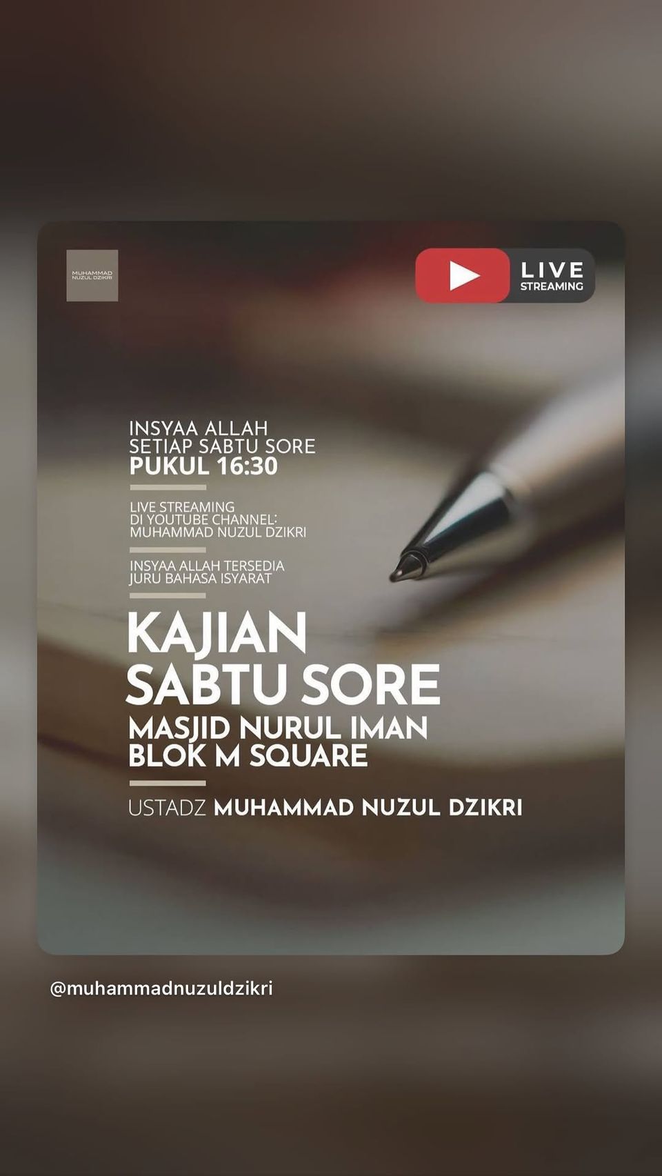 Kajian Sabtu Sore