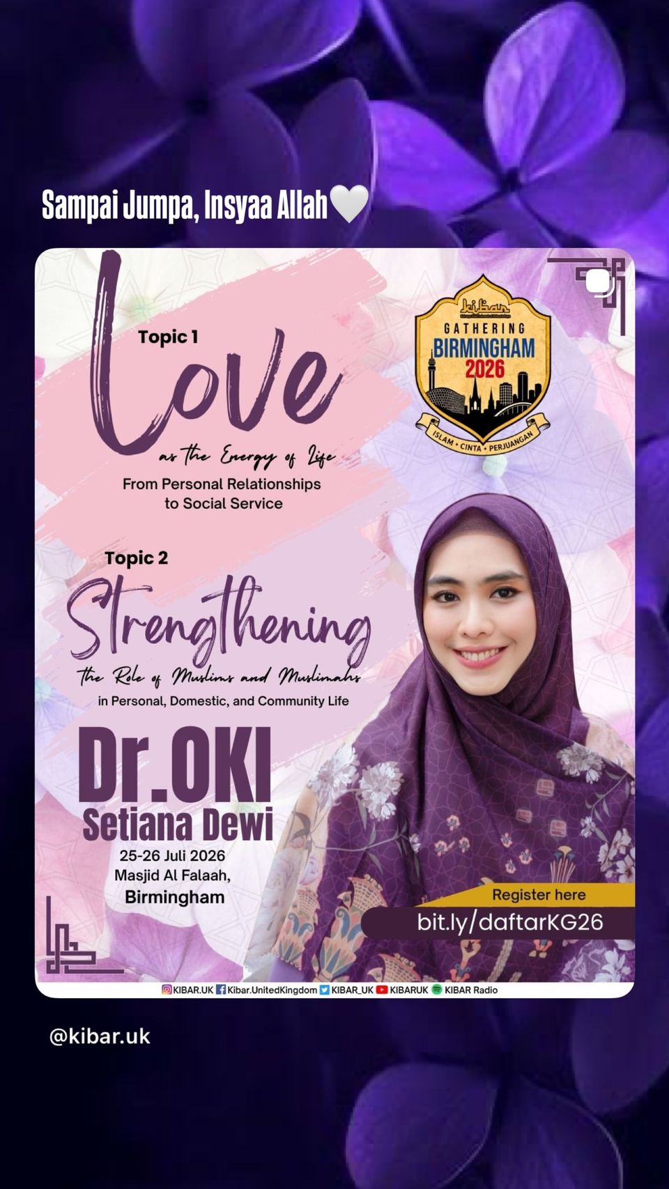 GATHERING BIRMINGHAM 2026: the Role of Muslims and Muslimahs in Personal, Domestic, and Community Life
