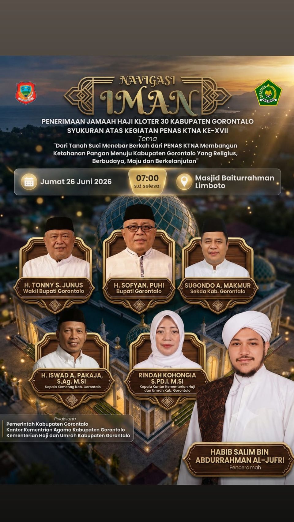 Penerimaan Jamaah Haji Kloter 30 Kabupaten Gorontalo & Syukuran PENAS KTNA KE-XVII