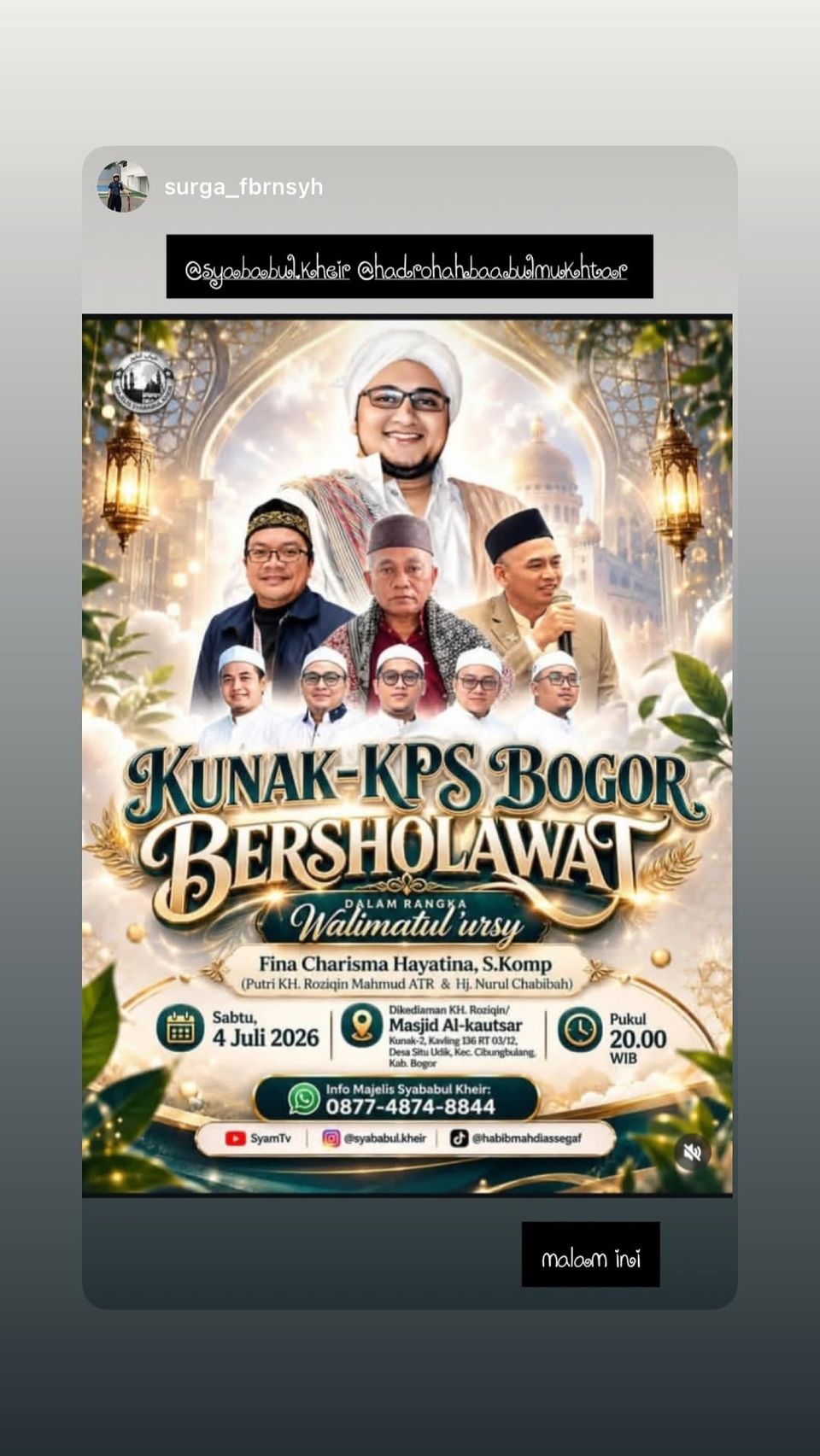 Kunak-KPS Bogor Bersholawat (Walimatul ursy)