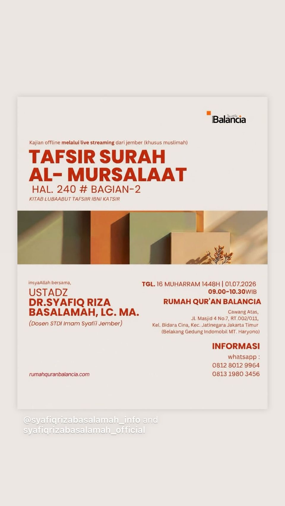 Kajian Tafsir Surah Al-Mursalaat Bagian-2 Kitab Lubaabut Tafsiir Ibni Katsir