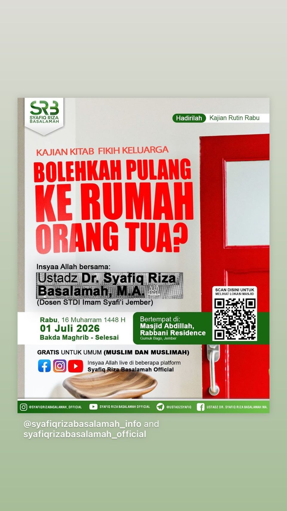 Kajian Kitab Fikih Keluarga: Bolehkah Pulang ke Rumah Orang Tua?