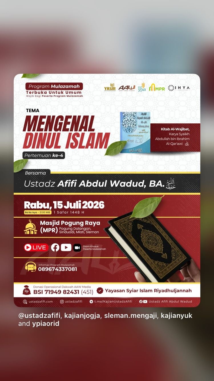 Program Mulazamah: Mengenal Kitab Al-Wajibat Dinul Islam