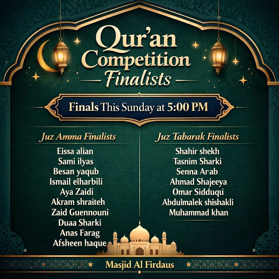 Qur’an Competition Finalists