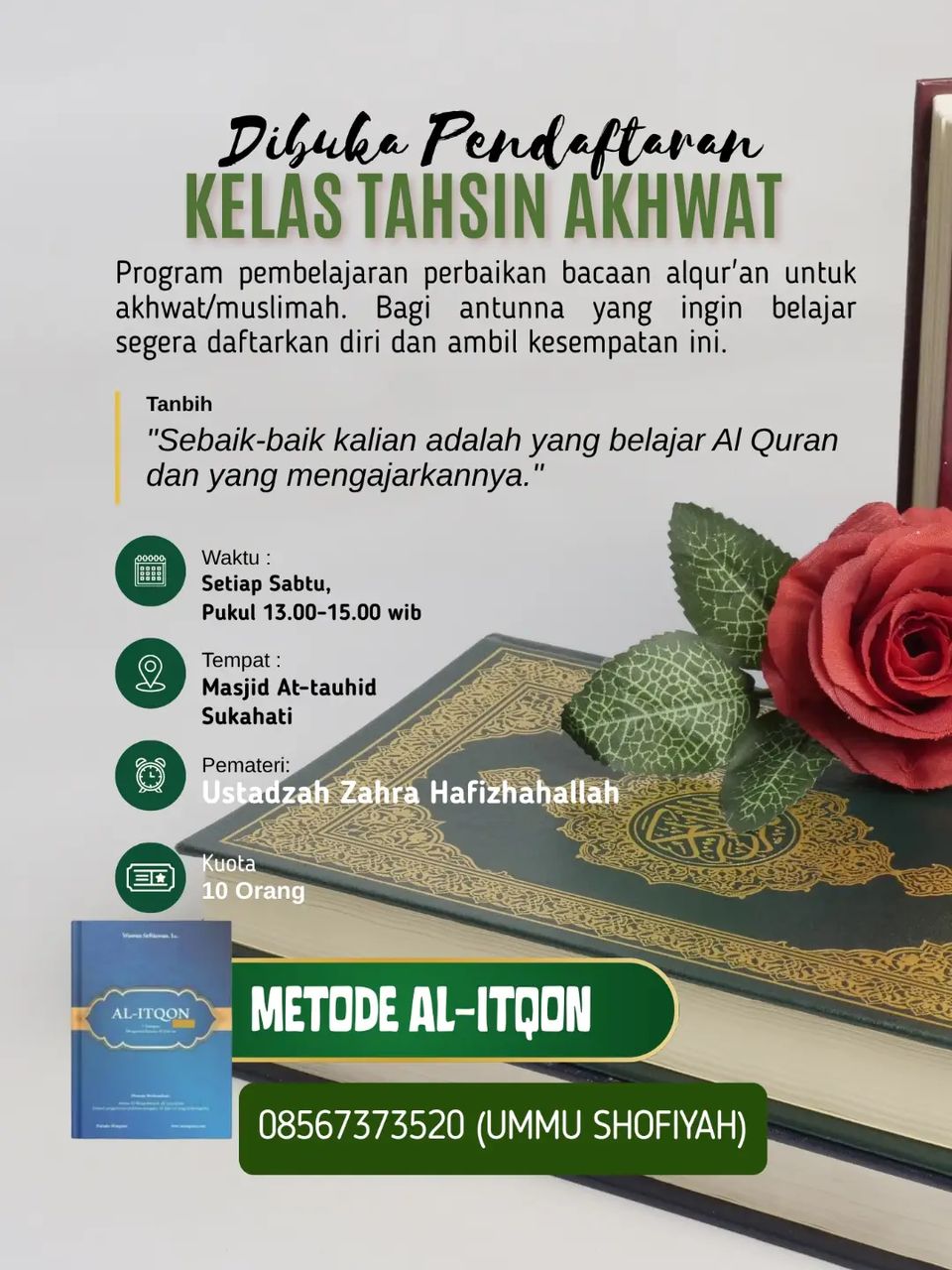 Kelas Tahsin Khusus Akhwat