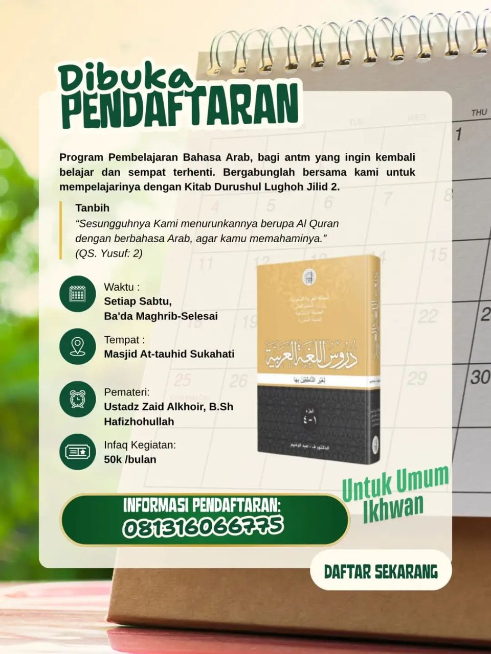 Kelas Belajar Bahasa Arab Untuk Pemula Kitab Durushul Lughoh Jilid 2