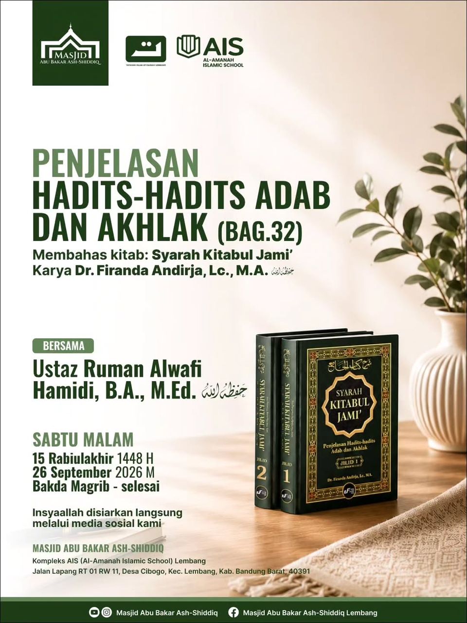 Penjelasan Hadits-Hadits Adab dan Akhlak (Bag.32) - Syarah Kitabul Jami'