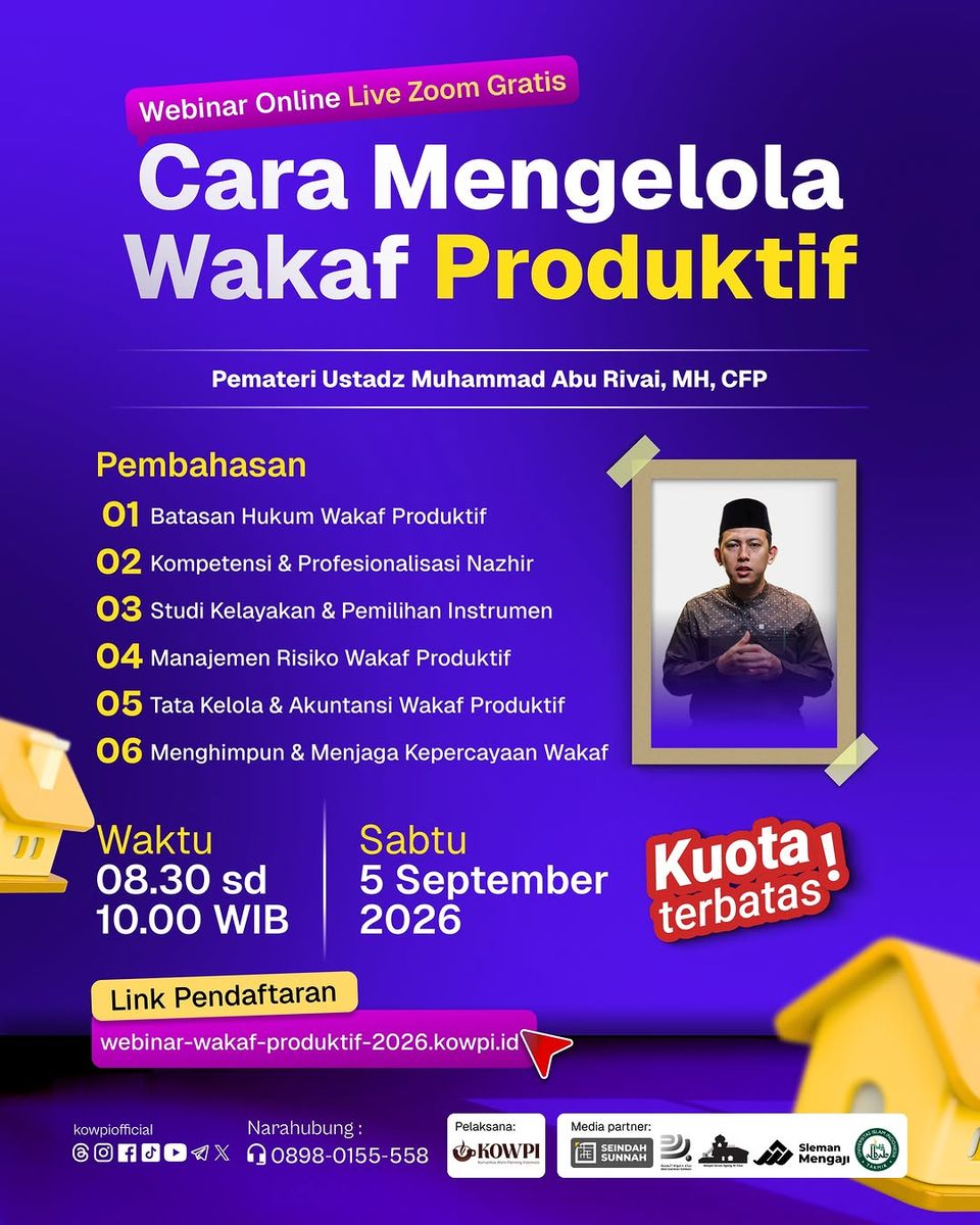 Webinar Online Gratis — Cara Mengelola Wakaf Produktif